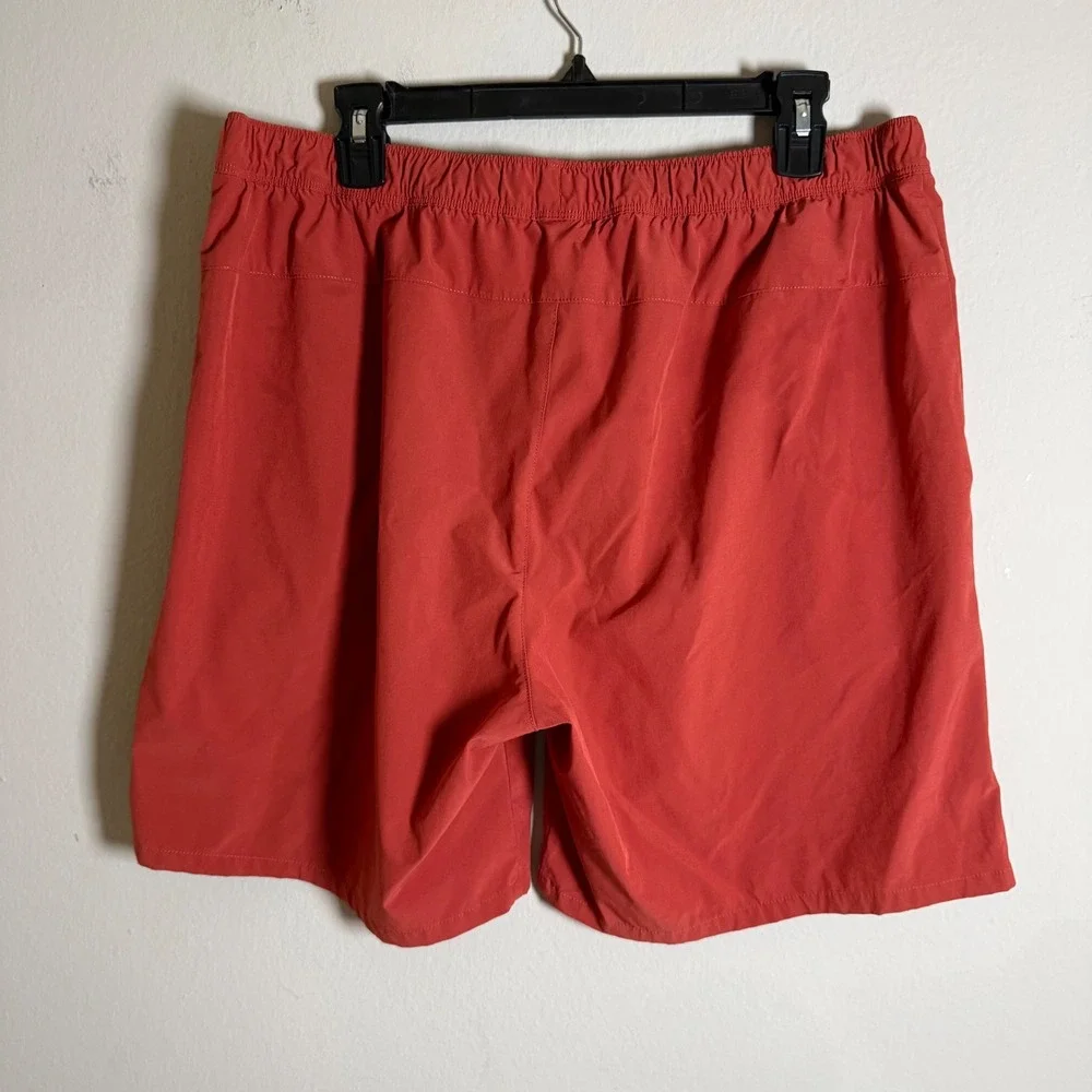 The North Face Mens Rust Red Active‎ Hiking Shorts XL Regular Logo Elastic Waist